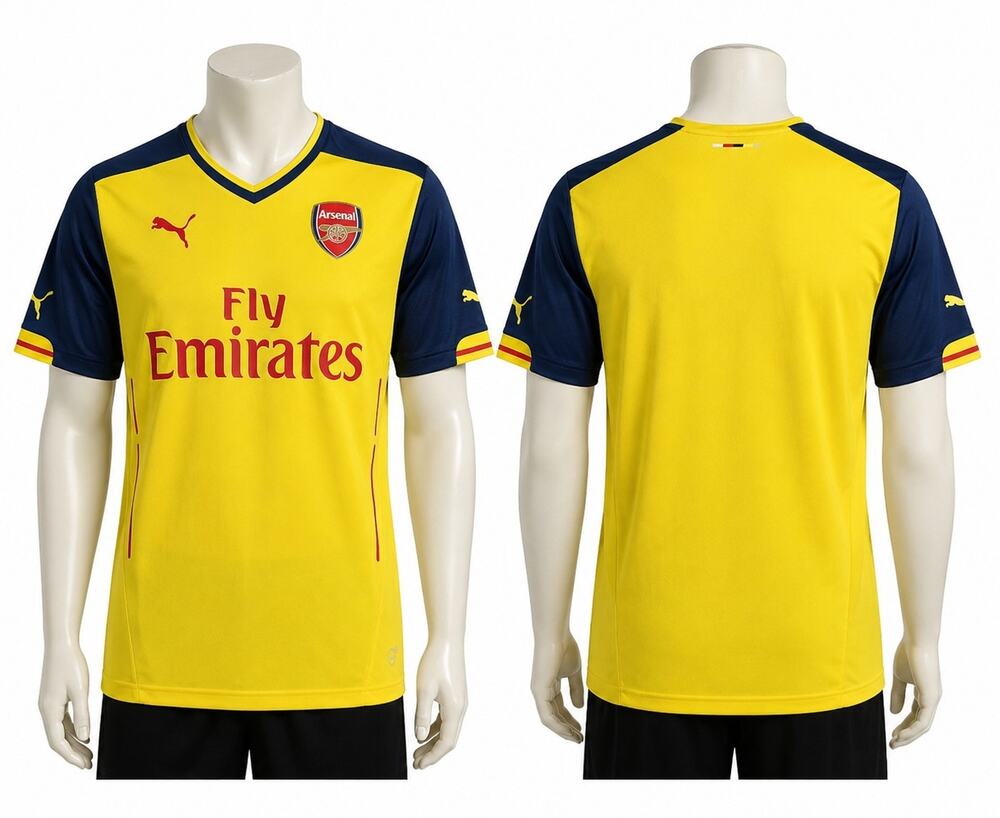 Puma Arsenal FC Away Jersey Yellow Navy Fly Emirates Soccer Shirt Adult Large